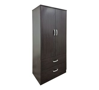 Ντουλάπα δίφυλλη με 2 συρτάρια Alvia pakoworld wenge 80x51.5x180εκ |  Ντουλάπες ρούχων στο espiti