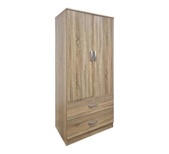Ντουλάπα δίφυλλη με 2 συρτάρια Alvia pakoworld sonoma 80x51.5x180εκ |  Ντουλάπες ρούχων στο espiti