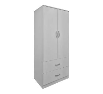 Ντουλάπα δίφυλλη με 2 συρτάρια Alvia pakoworld λευκή 80x51.5x180εκ |  Ντουλάπες ρούχων στο espiti
