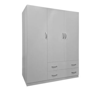 Ντουλάπα τρίφυλλη με 2 συρτάρια Alvia pakoworld λευκή 150x51x180εκ |  Ντουλάπες ρούχων στο espiti
