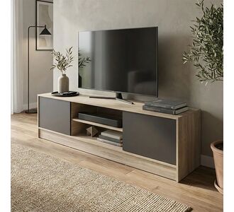 Έπιπλο τηλεόρασης Sasa pakoworld sonoma-ανθρακί 150x35x41.5εκ |  Έπιπλα τηλεόρασης στο espiti