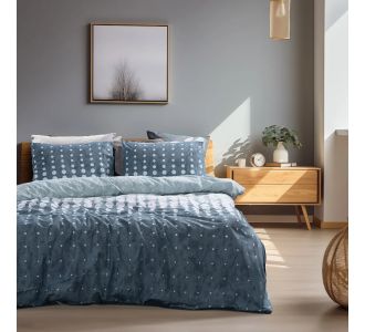 Beauty Home Σετ σεντόνια μονά με λάστιχο Glory Art 12364 110x200+32 Μπλε       |  Σεντόνια Υπέρδιπλα / King Size στο espiti
