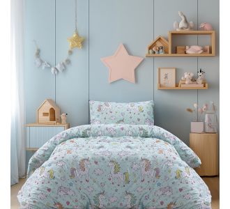 Beauty Home Σετ σεντόνια μονά με λάστιχο Candy Art 6327 110x200+32 Μέντα       |  Σεντόνια Παιδικά στο espiti