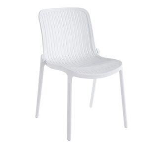 Καρέκλα Teragi στοιβαζόμενη pakoworld pp με UV protection λευκή 58x43.5x82εκ |  Καναπέδες - Καρέκλες  στο espiti