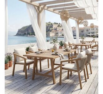 Τραπεζαρία Malibu pakoworld Σετ 5τεμ μασίφ ξύλο ακακίας 160x90x75εκ |  Σετ τραπεζαρία κήπου στο espiti