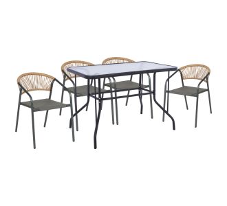 ΣΕΤ ΤΡΑΠΕΖΑΡΙΑΣ 5ΤΜΧ ADAM HM10727.01 ΚΑΡΕΚΛΕΣ ΜΕΤΑΛΛΙΚΕΣ & ΤΡΑΠΕΖΙ 110x60εκ ΓΚΡΙ |  Σετ τραπεζαρία κήπου στο espiti