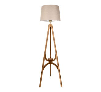 Φωτιστικό δαπέδου Solen Megapap E27 ξύλινο - ύφασμα PVC χρώμα καρυδί - μπεζ 45x45x155εκ. |  Δαπέδου στο espiti