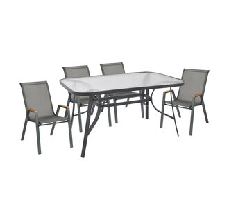 ΣΕΤ ΤΡΑΠΕΖΑΡΙΑΣ 5ΤΜΧ BECK HM10729.01 ΚΑΡΕΚΛΕΣ ΜΕΤΑΛΛΙΚΕΣ & ΤΡΑΠΕΖΙ 140x80εκ ΓΚΡΙ |  Σετ τραπεζαρία κήπου στο espiti