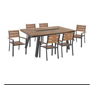 ΣΕΤ ΤΡΑΠΕΖΑΡΙΑΣ 7ΤΜΧ SAGA HM10814 ΑΛΟΥΜΙΝΙΟ ΣΕ ΓΚΡΙ--POLYWOOD |  Σετ τραπεζαρία κήπου στο espiti