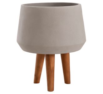 ΓΛΑΣΤΡΑ ΕΣΩΤ.ΧΩΡΟΥ QUAN HM4680.03M FIBER CEMENT ΓΚΡΙ--ΒΑΣΗ TEAK Φ35x50Υεκ |  Λουλούδια στο espiti
