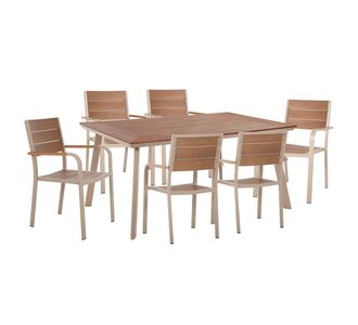 ΣΕΤ ΤΡΑΠΕΖΑΡΙΑΣ TABER HM10737 ΤΡΑΠΕΖΙ & 6 ΠΟΛΥΘΡΟΝΕΣ-ΑΛΟΥΜΙΝΙΟ & POLYWOOD-ΣΑΜΠΑΝΙ |  Σετ τραπεζαρία κήπου στο espiti