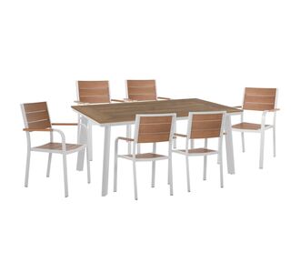 ΣΕΤ ΤΡΑΠΕΖΑΡΙΑΣ TABER HM10738 ΤΡΑΠΕΖΙ & 6 ΠΟΛΥΘΡΟΝΕΣ-ΑΛΟΥΜΙΝΙΟ & POLYWOOD-ΛΕΥΚΟ |  Σετ τραπεζαρία κήπου στο espiti