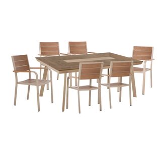 ΣΕΤ ΤΡΑΠΕΖΑΡΙΑΣ TABER HM10739 ΤΡΑΠΕΖΙ & 6 ΠΟΛΥΘΡΟΝΕΣ-ΑΛΟΥΜΙΝΙΟ & POLYWOOD-ΣΑΜΠΑΝΙ |  Σετ τραπεζαρία κήπου στο espiti