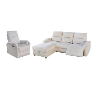 ΣΕΤ ΚΑΝΑΠΕΣ-ΠΟΛΥΘΡΟΝΑ RELAX SYNTHIA HM10735.01 ΜΠΕΖ ΥΦΑΣΜΑ-ΗΛΕΚΤΡΙΚΗ ΑΝΑΚΛΙΣΗ [L] |  Καναπέδες γωνιακοί στο espiti