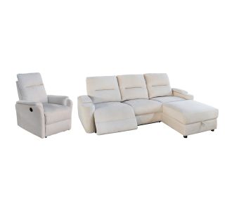 ΣΕΤ ΚΑΝΑΠΕΣ-ΠΟΛΥΘΡΟΝΑ RELAX SYNTHIA HM10736.01 ΜΠΕΖ ΥΦΑΣΜΑ-ΗΛ.ΑΝΑΚΛΙΣΗ [R] |  Καναπέδες γωνιακοί στο espiti