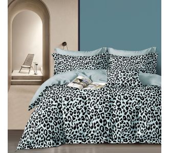 Beauty Home Σετ σεντόνια υπέρδιπλα με λάστιχο Memories Art 12699 165x200+30 Γκρι,Σιέλ       |  Σεντόνια Υπέρδιπλα / King Size στο espiti