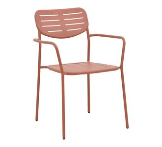 Πολυθρόνα Deraby pakoworld στοιβαζόμενη terracotta μέταλλο 56x45.5x83εκ |  Πολυθρόνες κήπου στο espiti