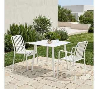 Τραπεζαρία Heven Vista pakoworld σετ 3τεμ λευκό αλουμίνιο 80x80x72εκ |  Σετ τραπεζαρία κήπου στο espiti