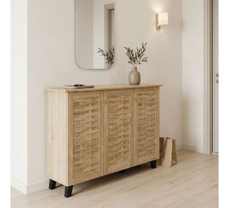 Παπουτσοθήκη-ντουλάπι Mantam pakoworld 16 ζεύγων sonoma 115.5x34x87εκ |  Παπουτσοθήκες στο espiti