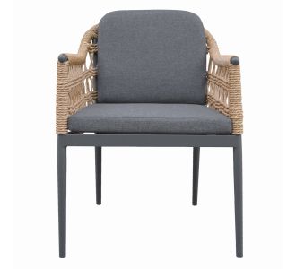 ΠΟΛΥΘΡΟΝΑ BOXER HM6556.01 ΑΛΟΥΜΙΝΙΟ & ΜΑΞΙΛΑΡΙΑ ΓΚΡΙ-TWIST WICKER 61x59x78,5Yεκ |  Πολυθρόνες κήπου στο espiti
