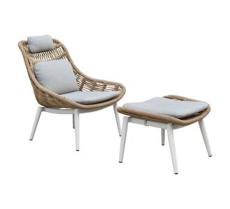 ΠΟΛΥΘΡΟΝΑ LOUNGE ΜΕ ΥΠΟΠΟΔΙΟ REMVAZZO HM6561.02 ΑΛΟΥΜΙΝΙΟ ΜΠΕΖ--WICKER 89x94x98Υεκ |  Πολυθρόνες κήπου στο espiti