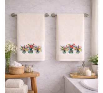 Πετσέτες Σετ 2 τεμ. Προσώπου Blossom Ecru Astron Italy |  Σετ Πετσέτες στο espiti