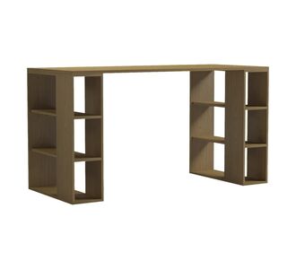 Γραφείο με ραφιέρα Colmar pakoworld σε ανοιχτό καρυδί 140x60x75εκ |  Γραφεία στο espiti