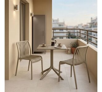 Τραπεζαρία Groovy Zoi pakoworld σετ 3τεμ cappuccino PP 60x60x76εκ |  Σετ τραπεζαρία κήπου στο espiti