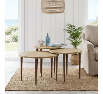 Τραπεζάκι σαλονιού σετ 3 τμχ Nola Megapap χρώμα sapphire oak Ø60x46εκ. |  Τραπεζάκια βοηθητικά στο espiti