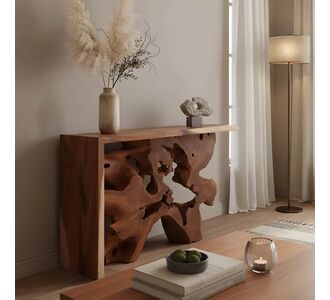 Κονσόλα Jako Inart teak ξύλο σε φυσική απόχρωση 120x40x80εκ |  Συρταριέρες -Κονσόλες στο espiti