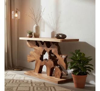 Κονσόλα Nasiol Inart teak ξύλο σε φυσική απόχρωση 120x40x75εκ |  Συρταριέρες -Κονσόλες στο espiti