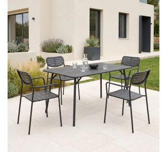 Τραπεζαρία Moraja Deraby pakoworld σετ 5τεμ μαύρο μέταλλο 140x80x72εκ |  Σετ τραπεζαρία κήπου στο espiti