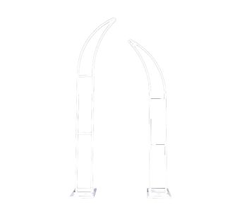 Beauty Home Σετ 2 λευκών μεταλλικών ημιτόξων 15 x 180 cm και 15 x 210 cm       |  Διακοσμητκά στο espiti