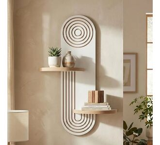 Ραφιέρα τοίχου Artwill Megapap Mdf χρώμα λευκό - oak 46x13x70εκ. |  Ραφιέρες τοίχου στο espiti