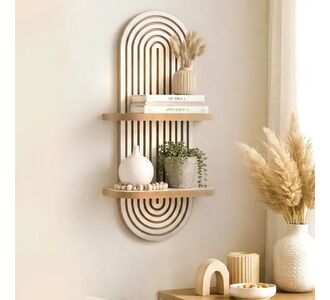 Ραφιέρα τοίχου Artwill Megapap Mdf χρώμα λευκό - oak 26x13x70εκ. |  Ραφιέρες τοίχου στο espiti