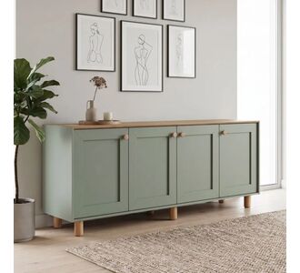 Μπουφές Bohemian Megapap χρώμα πράσινο - φυσικό οξιάς 180x40x75εκ. |  Μπουφέδες στο espiti
