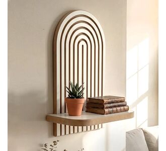 Ραφιέρα τοίχου Artwill Megapap Mdf χρώμα λευκό - oak 26x13x35εκ. |  Ραφιέρες τοίχου στο espiti