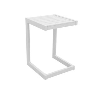 Τραπεζι Aether pakoworld αλουμίνιο σε λευκή απόχρωση 37.5x36.5x53εκ |  Τραπέζια κήπου στο espiti