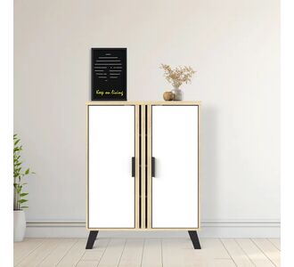 Παπουτσοθήκη-ντουλάπι Shoby pakoworld λευκό-sonoma 70.5x30x91εκ |  Παπουτσοθήκες στο espiti