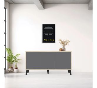 Μπουφές Billie pakoworld sonoma-ανθρακί149x40x77εκ |  Μπουφέδες στο espiti