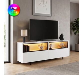 Έπιπλο τηλεόρασης Eco Megapap με Led Rgb χρώμα λευκό 180x32x67εκ. |  Έπιπλα τηλεόρασης στο espiti
