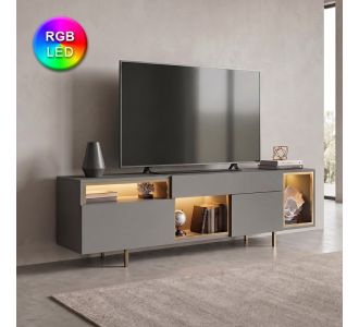 Έπιπλο τηλεόρασης Norm Megapap με Led Rgb χρώμα ανθρακί - χρυσό 180x32x55εκ. |  Έπιπλα τηλεόρασης στο espiti