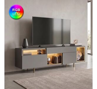 Έπιπλο τηλεόρασης Norm Megapap με Led Rgb χρώμα ανθρακί - χρυσό 180x32x55εκ. |  Έπιπλα τηλεόρασης στο espiti