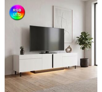 Έπιπλο τηλεόρασης Arlen Megapap με Led Rgb χρώμα λευκό 180x32x50εκ. |  Έπιπλα τηλεόρασης στο espiti