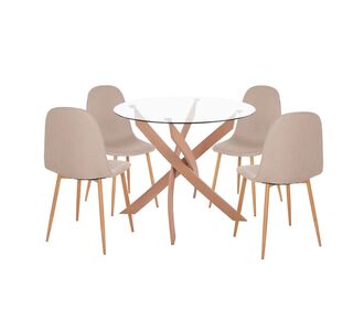ΣΕΤ ΤΡΑΠΕΖΑΡΙΑΣ 5ΤΜΧ ΕΣ.ΧΩΡΟΥ JAFARU HM10885.12 ΣΤΡΟΓΓΥΛΟ ΤΡΑΠΕΖΙ Φ90 & 4 ΚΑΡΕΚΛΕΣ--ΜΠΕΖ |  Σετ τραπεζαρίες στο espiti