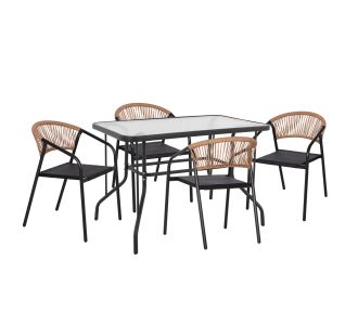ΣΕΤ ΤΡΑΠΕΖΑΡΙΑΣ 5ΤΜΧ ADAM HM10727.03 ΚΑΡΕΚΛΕΣ ΜΕΤΑΛΛΙΚΕΣ & ΤΡΑΠΕΖΙ 110x60εκ ΜΑΥΡΟ |  Σετ τραπεζαρία κήπου στο espiti