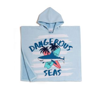ΠΑΙΔΙΚΟ ΠΟΝΤΣΟ ΘΑΛΑΣΣΗΣ DANGEROUS LIGHT BLUE MELINEN |  Πετσέτες Θαλάσσης στο espiti