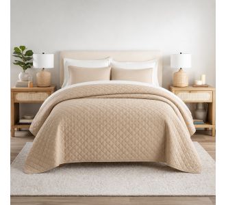 Κουβερλί Μονό Ξενοδοχείου 100% Cοtton Beige Astron Italy |  Κουβερλί Μονά στο espiti