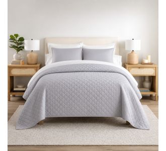 Κουβερλί Υπέρδιπλο Ξενοδοχείου 100% Cοtton Grey Astron Italy |  Κουβερλί Μονά στο espiti