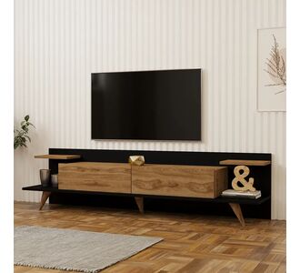 Έπιπλο τηλεόρασης Astry pakoworld oak με ανθρακί 180x36,8x45εκ |  Έπιπλα τηλεόρασης στο espiti